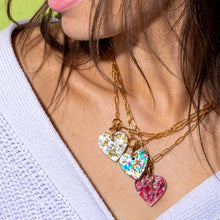 Colorful Confettil Heart Chain Necklace