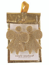 Simply Southern Gold Bow Beaded Earrings