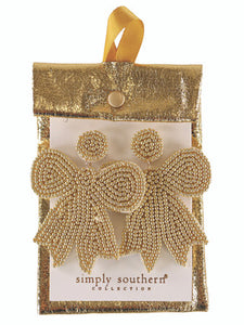 Simply Southern Gold Bow Beaded Earrings