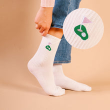 Embroidered Crew Socks-Golf