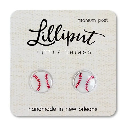 Lilliput Baseball Earrings