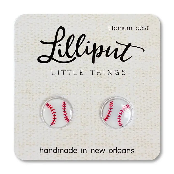 Lilliput Baseball Earrings