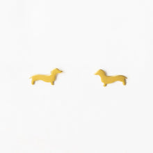 Alice Dachshund Post Earrings 18K Gold