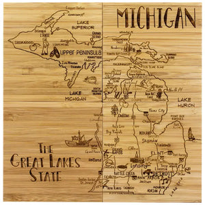 Michigan Puzzle 4-Pc. Coaster Set with Case