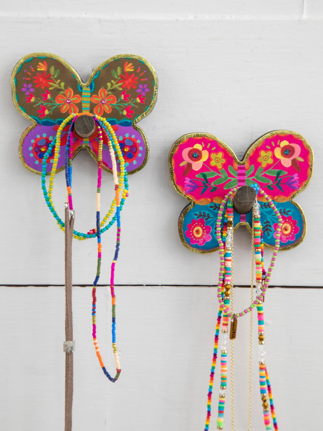 Butterfly Wooden Hooks, Set of 2