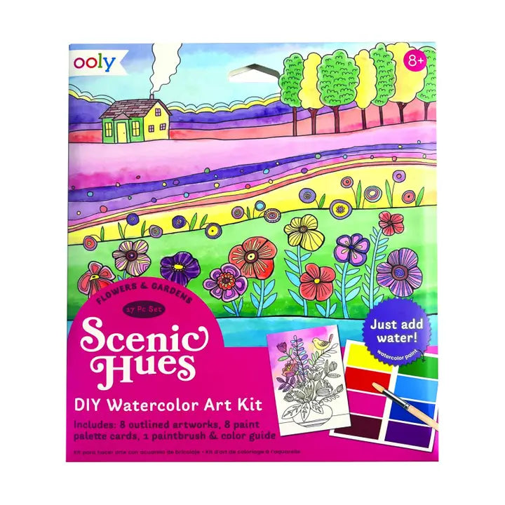 Scenic Hues DIY Watercolor Kit Flowers & Gardens