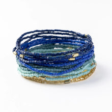 Blue Chelsea 18 Strand Luxe Beaded Bracelet Set