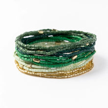 Green Chelsea 18 Strand Luxe Beaded Bracelet Set