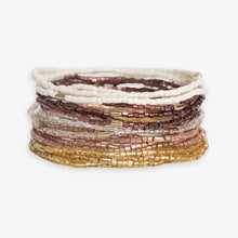 Mixed Metallic 18 Strand Luxe Beaded Bracelet Set