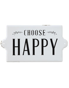 Choose Happy Metal Wall Decor