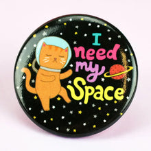 I Need My Space Galaxy Cat Introvert Pinback Button