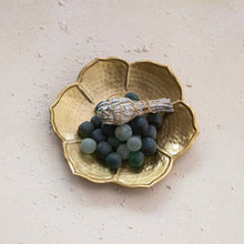Gold Decorative Hammered Metal Flower Shaped Bowl