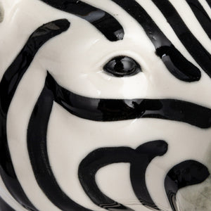 Hand-Painted Stoneware Zebra Vase