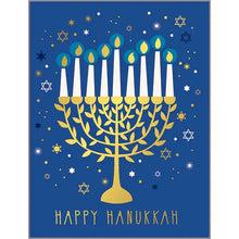 Gold Menorah Hanukkah Greeting Card