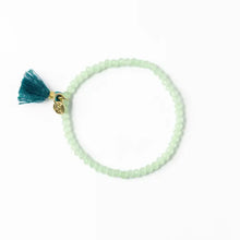 Patsy Solid Crystal Stretch Bracelet with Tassel