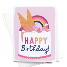 Happy Birthday Ice Cream Cake Greeting Card