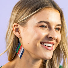 Frida Diagonal Uniform Stripe Beaded Earrings St. Tropez