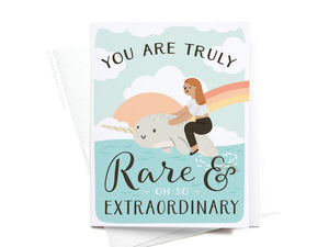 You Are Truly Rare Narwhal Greeting Card (onderkast)