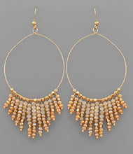 Bead Tassel Circle Earrings