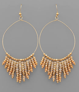 Bead Tassel Circle Earrings