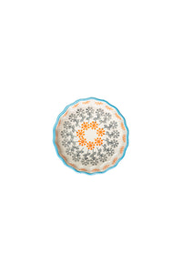 Orange and Grey Floral Tartelette Dish