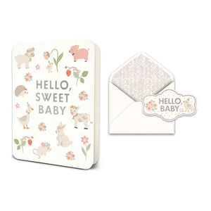 Hello, Sweet Baby Friends Deluxe Greeting Card