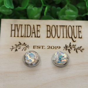 Champagne Petal Dome Stud Earrings