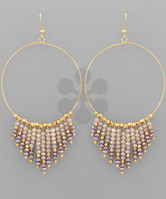 Bead Tassel Circle Earrings