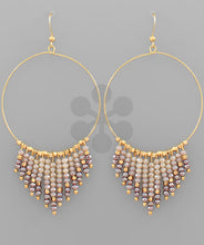 Bead Tassel Circle Earrings