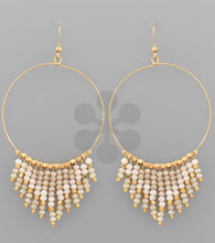 Bead Tassel Circle Earrings