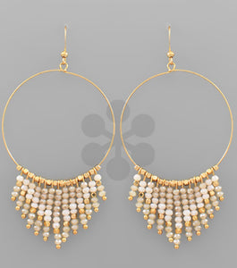 Bead Tassel Circle Earrings