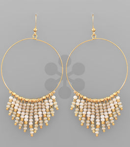 Bead Tassel Circle Earrings