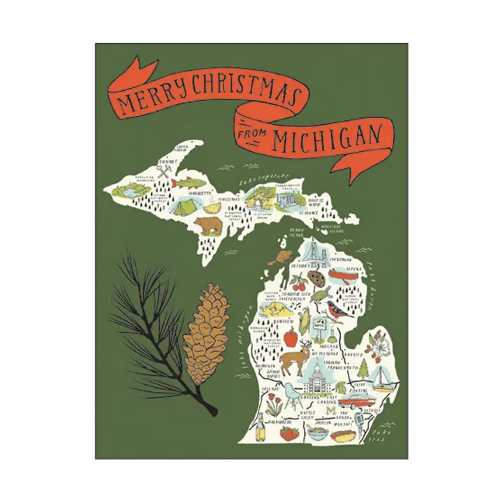 Merry Christmas Michigan Christmas Card
