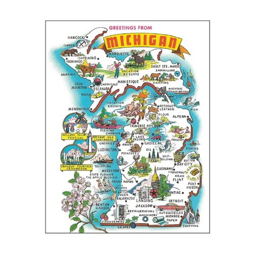 Greetings From Michigan Greeting Card