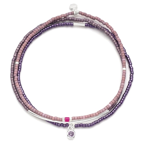 Purple/Silver Tonal Chromacolor Miyuki Bracelet Trio