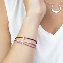 Fuchsia/Silver Tonal Chromacolor Miyuki Braclet Trio