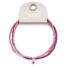 Fuchsia/Silver Tonal Chromacolor Miyuki Braclet Trio