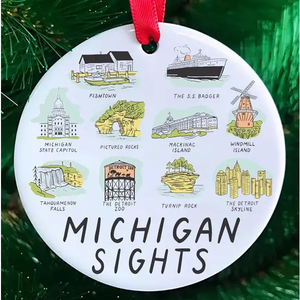 Michigan Sights Ceramic Ornament