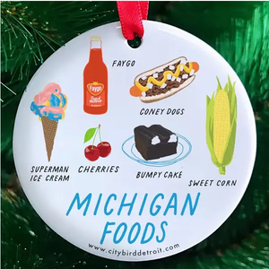 Michigan Foods Ceramic Ornament