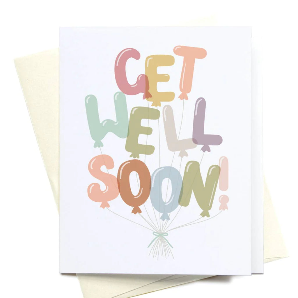 Get Well Soon Balloons Greeting Card (Onderkast)