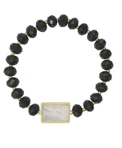 Shell Rectangle Bead Bracelet