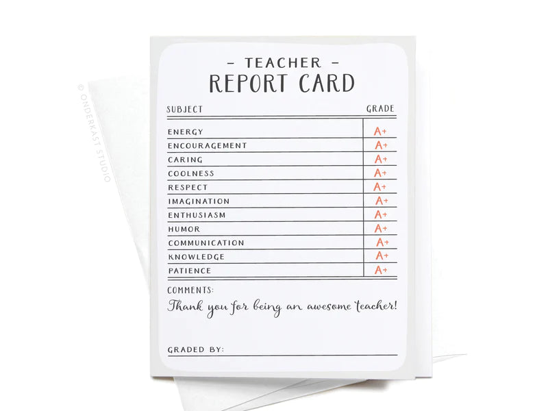 Teacher Report Greeting Card (Gina B Designs)