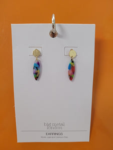 Sophia Small Metal and Resin Dangle Earrings