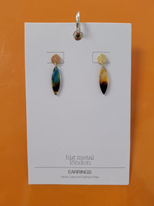 Sophia Small Metal and Resin Dangle Earrings