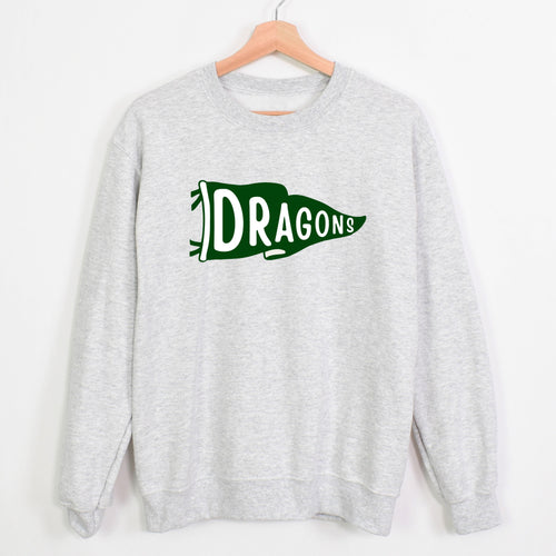 Lake Orion Dragons Pendant Crewneck Sweatshirt Gray