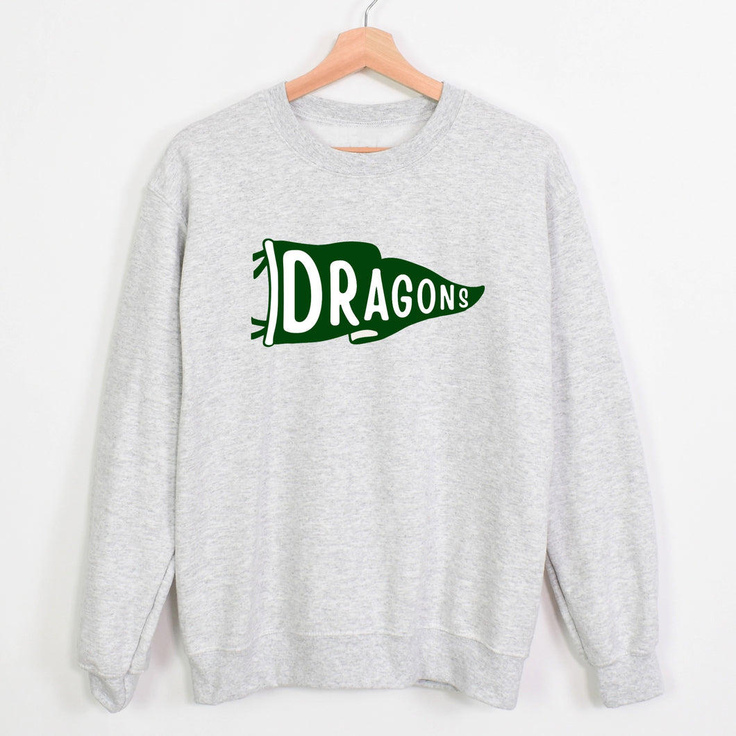 Lake Orion Dragons Pendant Crewneck Sweatshirt Gray