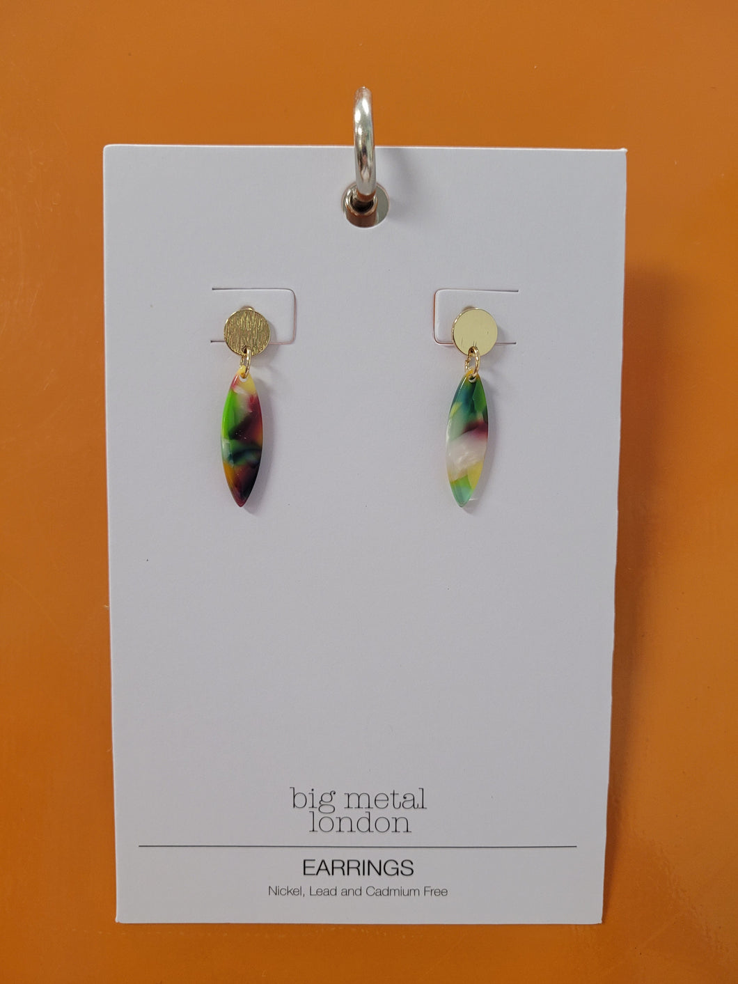 Erica Small Metal and Resin Dangle Earrings