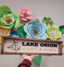 Lake Orion Coordinates Wooden Art Sign