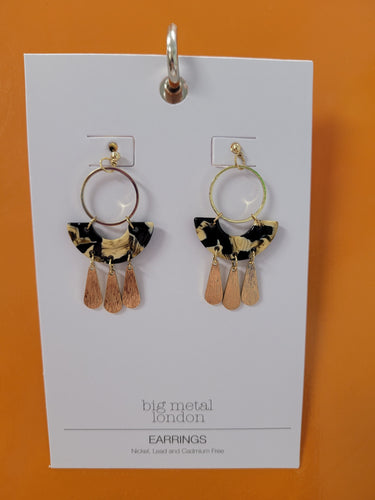 Sophia Statement Geo Metal and Resin Dangle Earrings