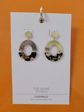 Sophia Half Disc Metal and Resin Dangle Earrings